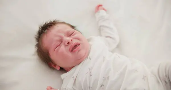 Novorozenec Tvář Spaní Snem Posteli Jeslích Pro Relaxaci Nebo Odpočinek — Stock fotografie