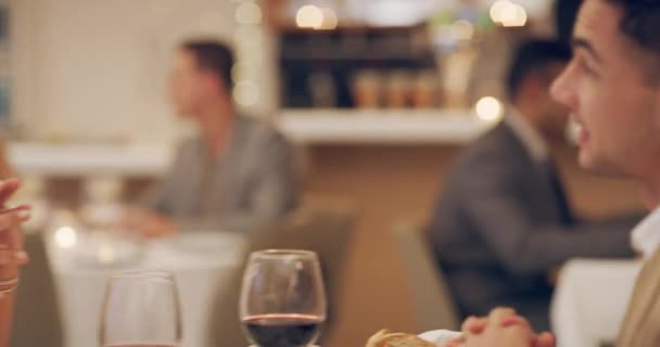 Conversation Restaurant Rendez Vous Couple Heureux Pour Une Communication Relaxante — Video
