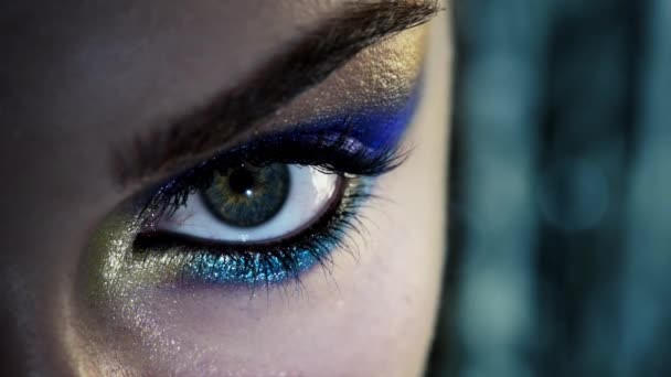 Orang Makeup Mata Dan Keindahan Untuk Kreativitas Closeup Atau Perawatan — Stok Video