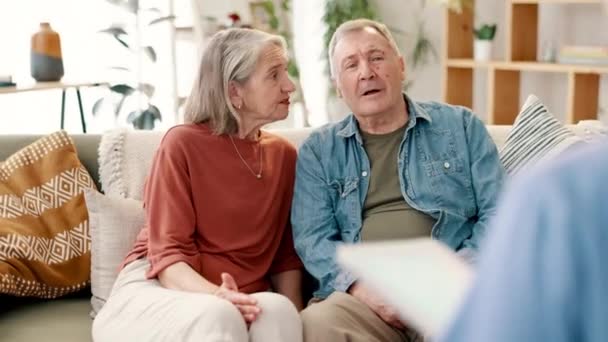 Senior Par Tale Ægteskabsterapi Konsultation Forholdet Rådgivning Eller Kommunikation Til – Stock-video