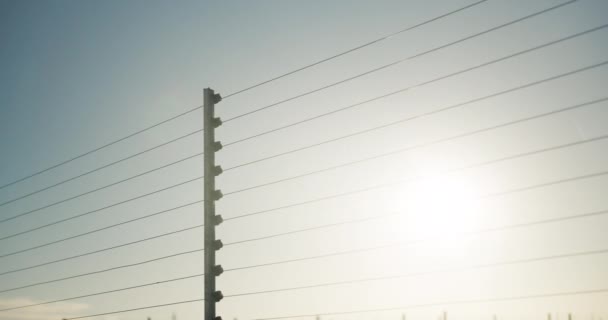 Líneas Eléctricas Electricidad Tensión Cables Polares Como Infraestructura Circuito Corriente — Vídeo de stock
