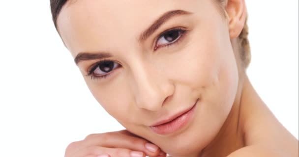 Gesicht Schönheit Und Kosmetik Mit Frau Dermatologie Und Gesunde Haut — Stockvideo
