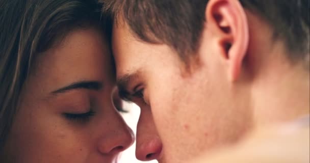 Domov Postel Intimní Párem Láska Romantika Manželstvím Vztah Víkendech Ložnice — Stock video