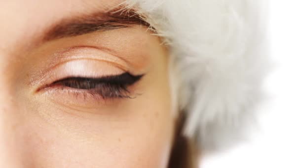 Ojo Cara Estudio Mujer Con Visión Lentes Contacto Optometría Sanitaria — Vídeo de stock