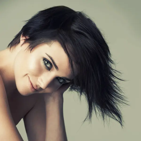Haare Porträt Und Frau Studio Mit Shampoo Behandlung Oder Haarschnitt — Stockfoto