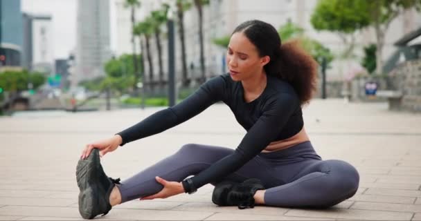 Fitness Edzés Nyújtás Városban Felkészülés Testmozgás Vagy Edzés Kardió Gyakorlat — Stock videók