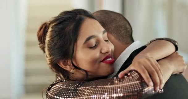 Glad Par Kysse Kærlighed Eller Stilfuld Romantik Dato Sammen Tillid – Stock-video