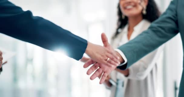 Handshake Empresários Cooperação Parceria Colaboração Obrigado Pelo Recrutamento Colaboradores Aproximação — Vídeo de Stock