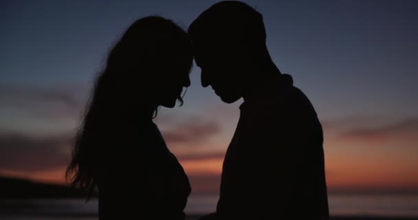 Coucher Soleil Amour Silhouette Couple Plage Vacances Aventure Vacances Pour — Video