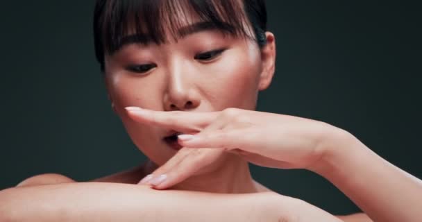 Skönhet Hudvård Och Ansikte Asiatisk Kvinna Studio För Kroppsvård Behandling — Stockvideo