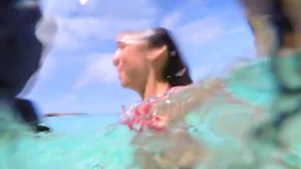 Meer Unterwasser Oder Frau Schwimmen Urlaub Urlaub Oder Urlaub Italien — Stockvideo