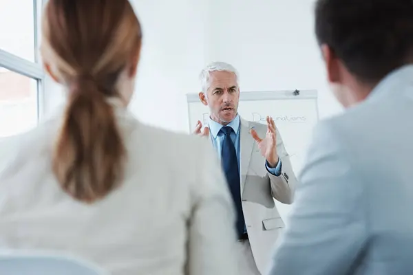 Presentation Coaching Seminar Business Man Boardroom Office Employee Upskill Development — Stock Photo, Image
