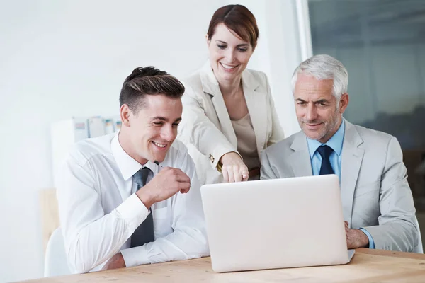 Laptop Discussion Business People Meeting Office Corporate Legal Project Conversation — Stock Photo, Image