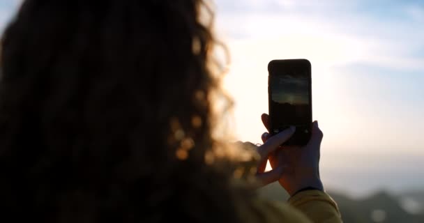 Nsan Fotoğraf Günbatımı Sosyal Medya Telefon Aydınlatma Için Blog Vlogger — Stok video