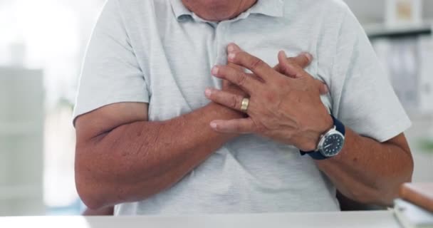Руки Біль Грудях Серцевий Напад Старість Серцево Судинне Здоров Екстреною — стокове відео