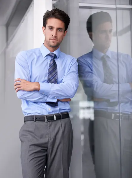 Office Crossed Arms Portrait Business Man Workplace Confidence Pride Ambition — Stock Photo, Image