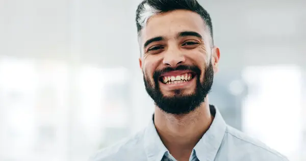 Mature man, business professional and laughing face in a office with consultant manager confidence. Funny, comedy and happy male employee at a company with job at consultation agency with a smile.