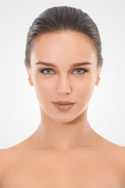 Mujer Cuidado Piel Cara Estudio Para Belleza Con Aspecto Natural —  Fotos de Stock