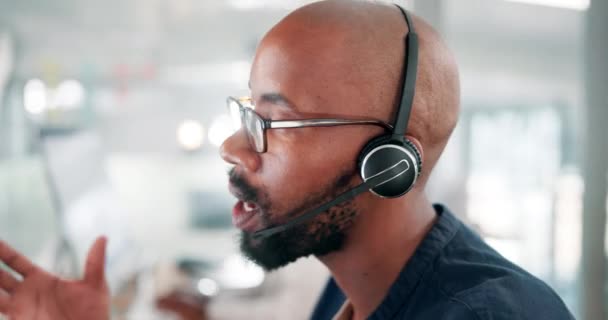Call Center Biznesmen Doradztwo Komunikacji Telemarketingu Dla Obsługi Klienta Słuchawki — Wideo stockowe
