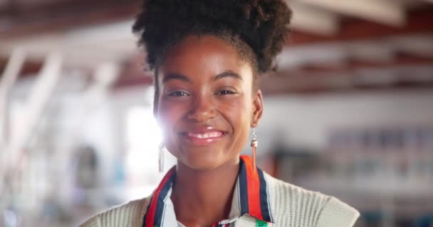Persona Business Mujer Feliz Negra Startup Oficina Compañía Para Carrera — Vídeo de stock