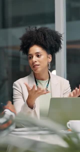 Találkozó Konzultáció Nők Hivatalban Lévő Javaslat B2B Pitch Vagy Stratégiai — Stock videók