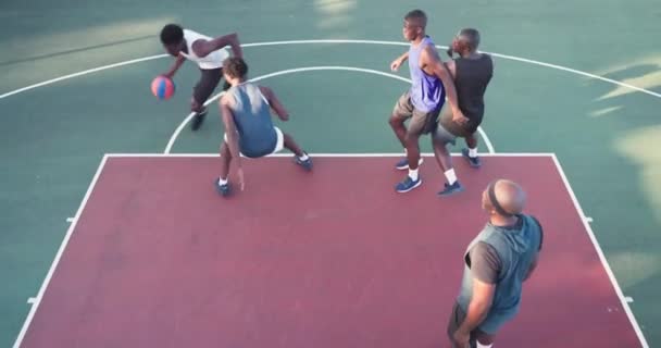 Sports Buts Buts Avec Des Personnes Sur Terrain Basket Ball — Video