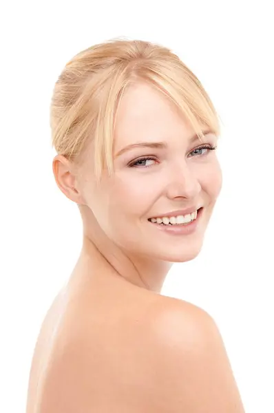 Skincare Kozmetikai Portré Stúdióban Természetes Egészségügyi Szépség Arc Rutin Wellness — Stock Fotó