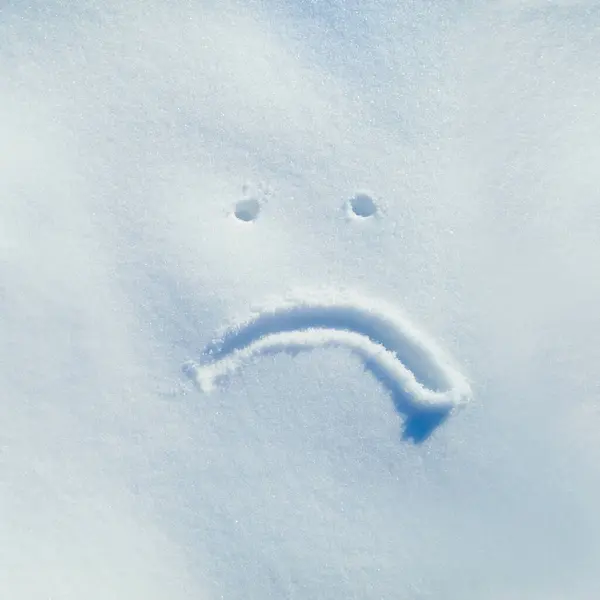 Smutne Śnieg Rysunek Lodzie Zewnątrz Ziemi Zimie Komunikacji Mediach Społecznościowych — Zdjęcie stockowe