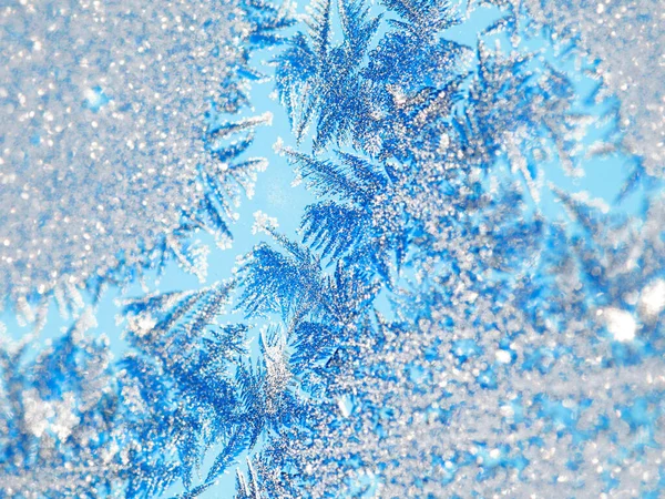 Ice Macro Snow Crystal Glass Winter Abstract Pattern Beauty Nature — Stock Photo, Image