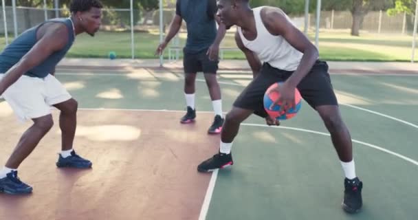 Saut Course Terrain Basket Ball Pour Jeu Score Dans Défi — Video