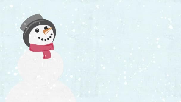 Arka Plan Kar Kış Aylarında Kardan Adam Animasyon Hava Durumu — Stok video