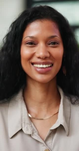 Retrato Rosto Mulher Com Sorriso Para Atendimento Odontológico Bem Estar — Vídeo de Stock
