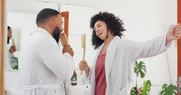 Banyo Sabah Çiftle Dans Mutluluk Kutlama Evlilik Daire Sağlıklı Sağlıklı — Stok video