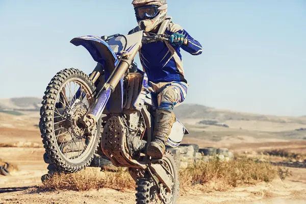 Motorbike Action Balance Person Speed Skill Adrenaline Stunt Extreme Sports — Stock Photo, Image