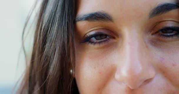 Жінка Очі Або Крупним Планом Обличчя Літніх Канікулах Розслабтеся Або — стокове відео
