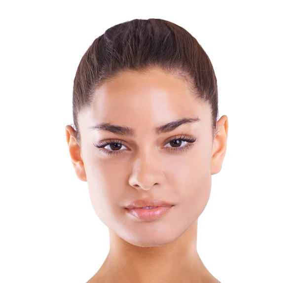 Portrait Woman Eyebrow Microblading Cosmetology Beauty Studio White Background Eyelash — Stock Photo, Image