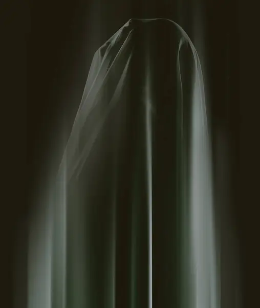 Veil Silhouette Dark Ghost Horror Supernatural Scary Nightmare Black Background — Stock Photo, Image