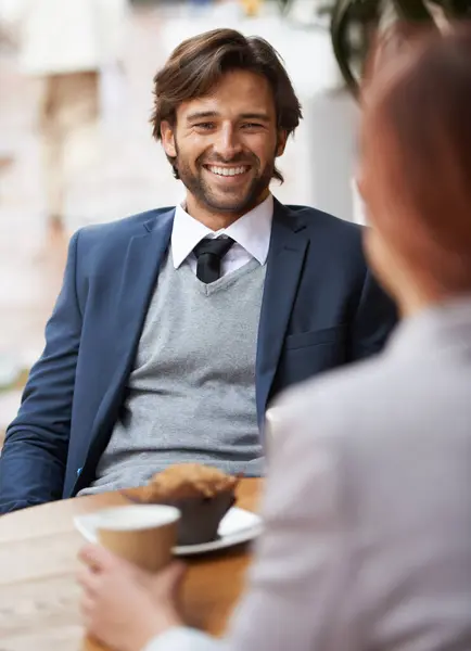 Team Smile Businessman Meeting Coffee Shop Colleague Collaboration Planning Morning — Stock Photo, Image