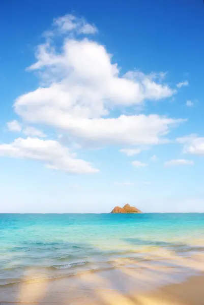Blue Sky Ocean Beach Island Hawaii Tropical Holiday Vacation Travel — Stock Photo, Image