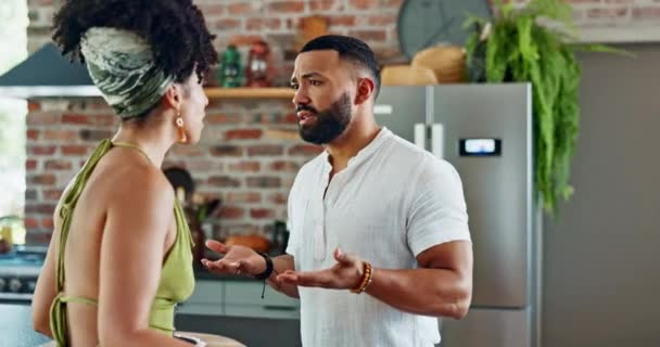 Boşanma Anlaşmazlık Mutfağında Anlaşmazlık Hayal Kırıklığı Hata Yüzünden Kavga Eden — Stok video