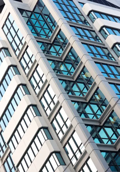 Architektur Fenster Und Wolkenkratzer Gebäude Mit Außendesign Der Industriellen Konstruktion — Stockfoto