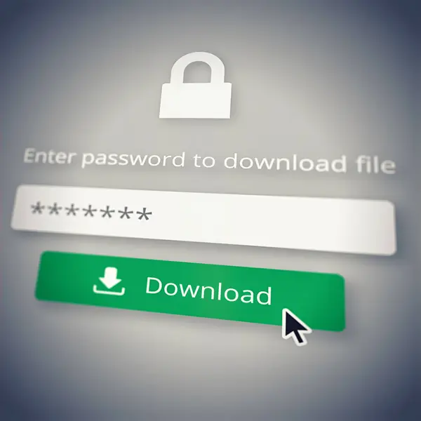 Cybersecurity Download Password Icon Screen Select Click Button Symbol Access — Stock Photo, Image