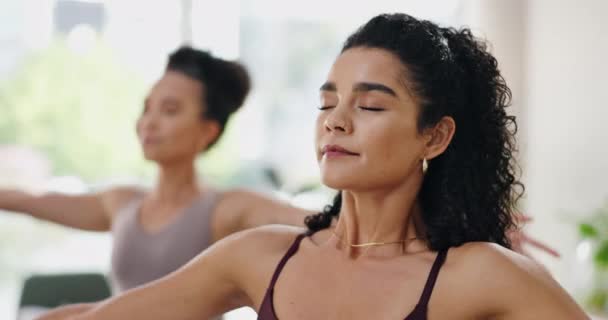 Vrouw Meditatie Gebed Handen Yoga Voor Holistische Wellness Zen Genezing — Stockvideo