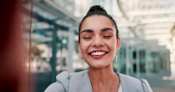 Business Kvinde Video Opkald Til Rejse Kommunikation Virtuelt Møde Eller – Stock-video