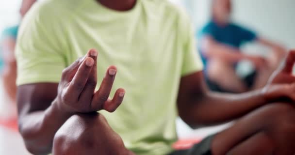 Manos Loto Bienestar Clase Yoga Para Paz Calma Salud Mental — Vídeos de Stock
