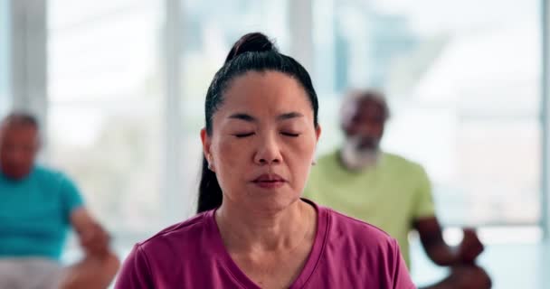 Béke Meditáció Japán Jógával Testmozgással Pozícióval Egy Wellness Központban Vagy — Stock videók
