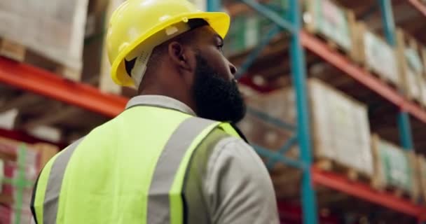 Inspection Homme Entrepôt Logistique Pour Production Chaîne Approvisionnement Commerce Électronique — Video
