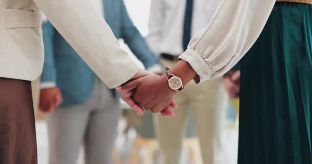 Business People Holding Hands Meeting Team Unity Collaboration Support Group — Stock Video