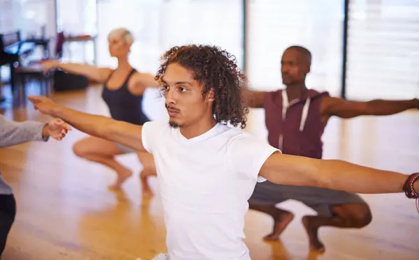 People Dancer Together Studio Training Moving Stretching Balance Exercise Rhythm — Stock Photo, Image