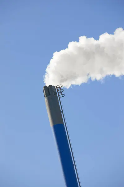 Chaminé Fumaça Céu Para Exterior Industrial Ambiente Para Poluição Resíduos — Fotografia de Stock